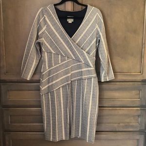 Anthropologie long sleeve V neck cotton dress
